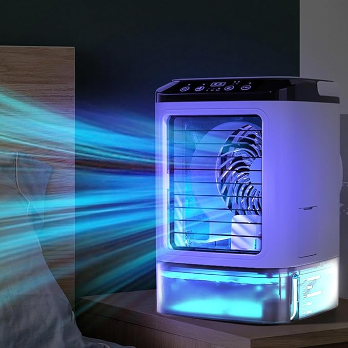 Portable Desktop Air Conditioner Fan with Ultrasonic Atomization and Night Light