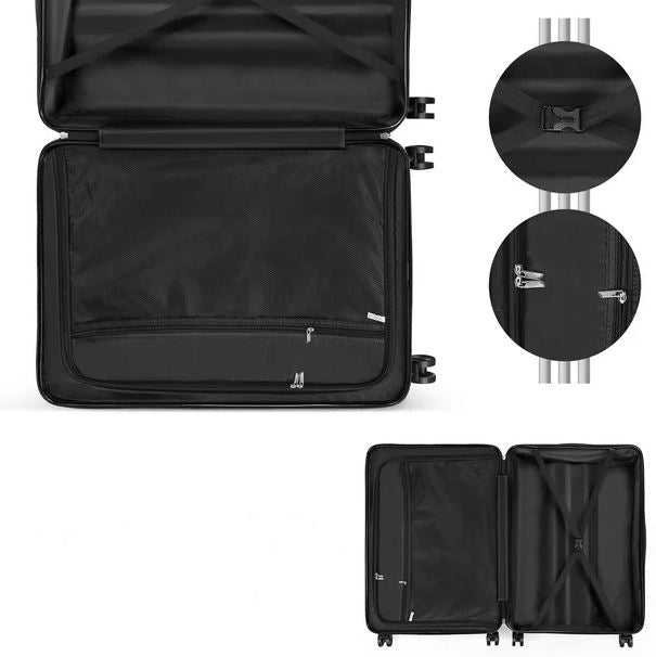 3-Piece Hardshell Luggage Set with Lock and Silent Spinner Wheels